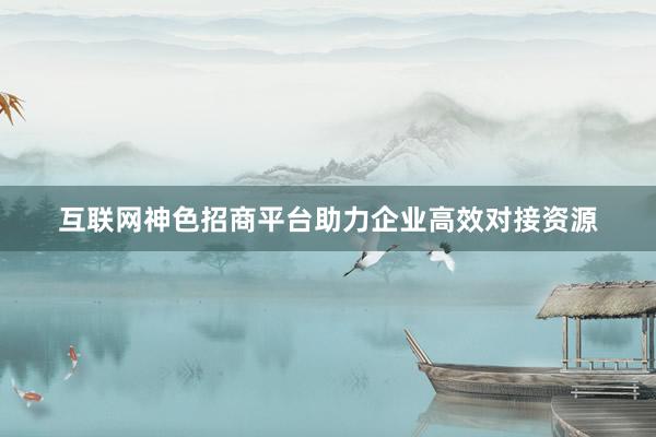 互联网神色招商平台助力企业高效对接资源