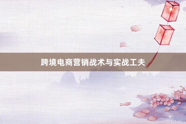 跨境电商营销战术与实战工夫